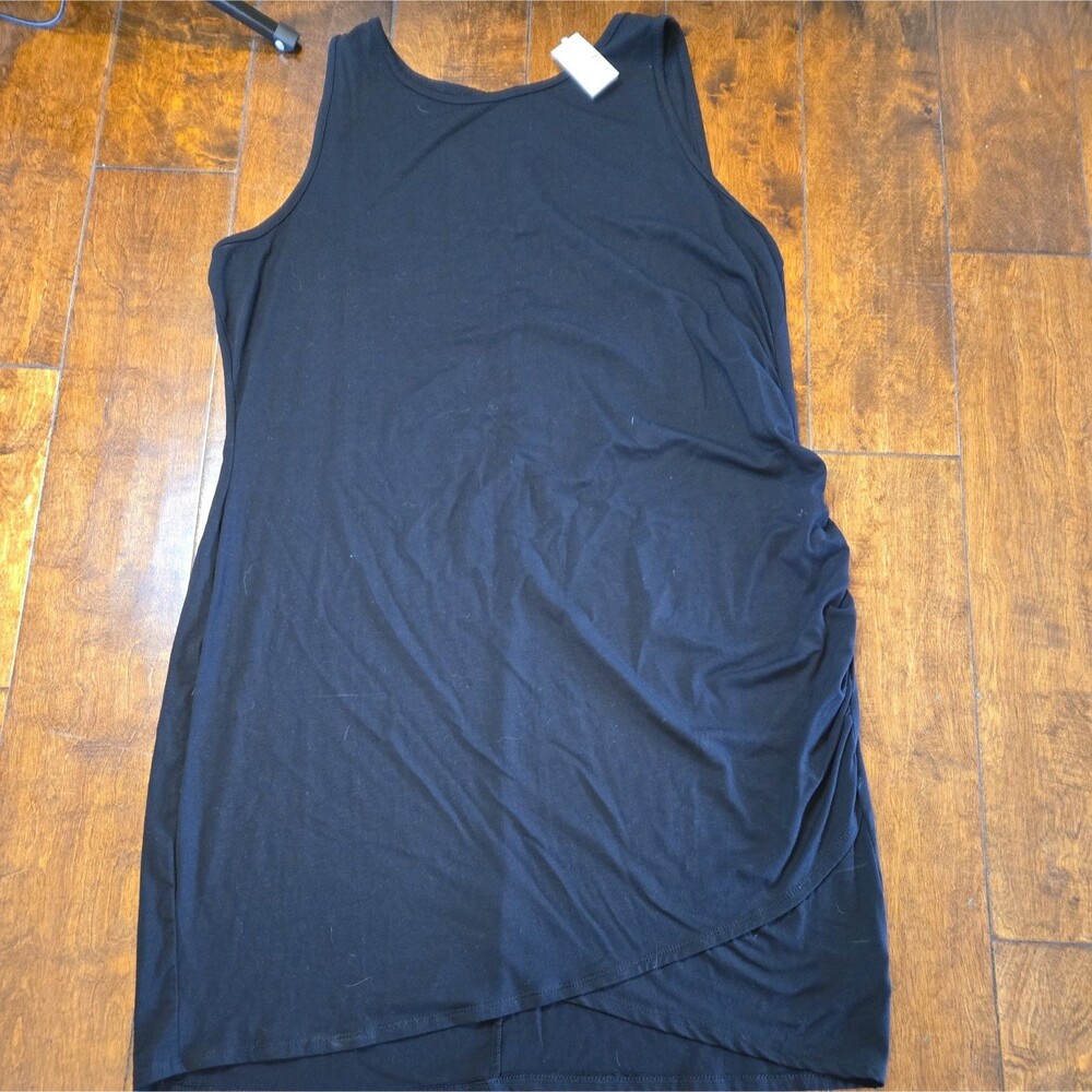 Maurices 24/7 Women Black Ruched Side Mini Dress sleeveless 1x